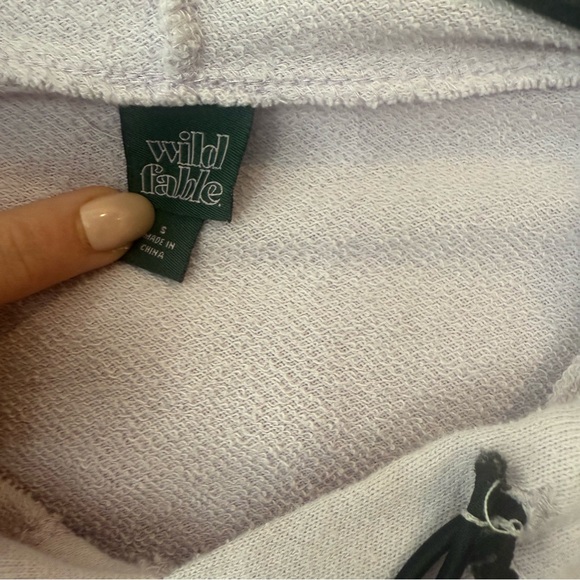 Lavender Hoodie with Sherpa Pocket, Light Purple Hoodie, Purple Sweatshirt - Picture 4 of 9